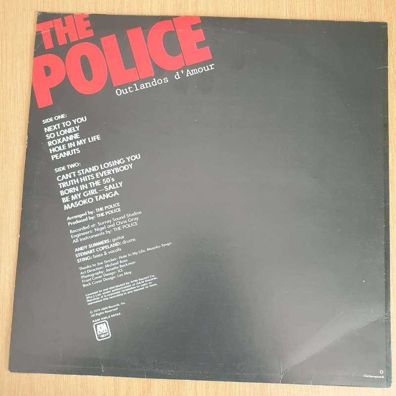 The Police  Outlandos D'Amour - Vinyl LP Record - Very-Good+ Quality (VG+) (verygoodplus)