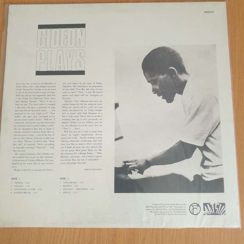 Gideon Nxumalo  Gideon Plays - Vinyl LP Record - Very-Good+ Quality (VG+) (verygoodplus)