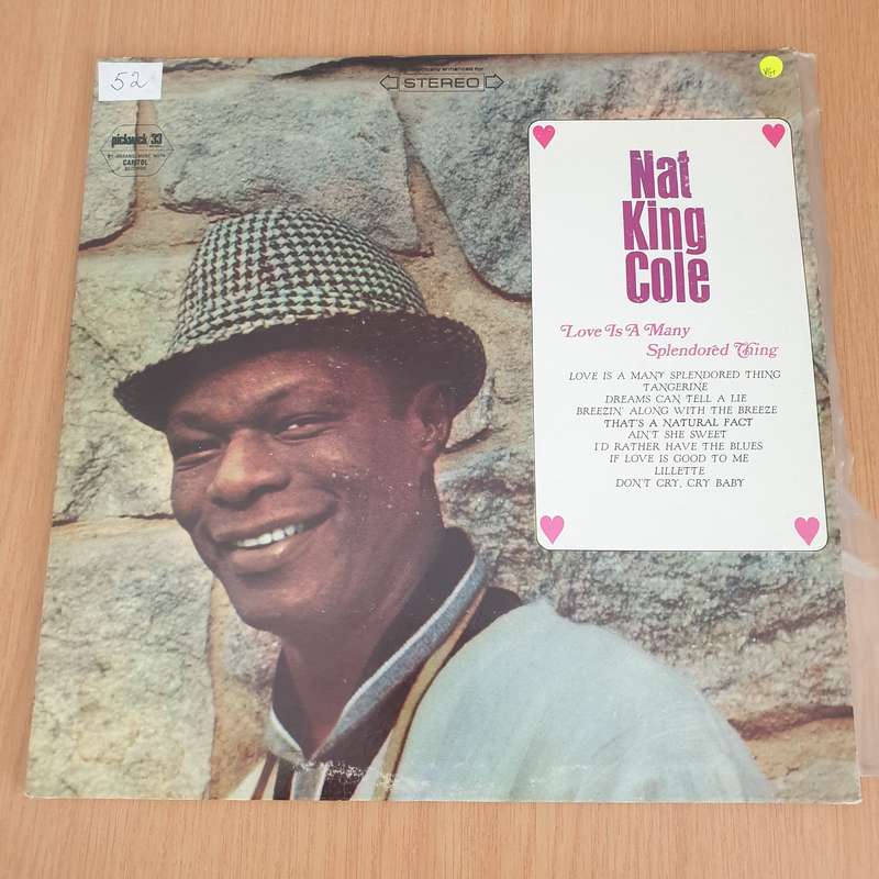 Nat King Cole  Love Is A Many Splendored Thing  Vinyl LP Record - Very-Good+ Quality (VG+) ...