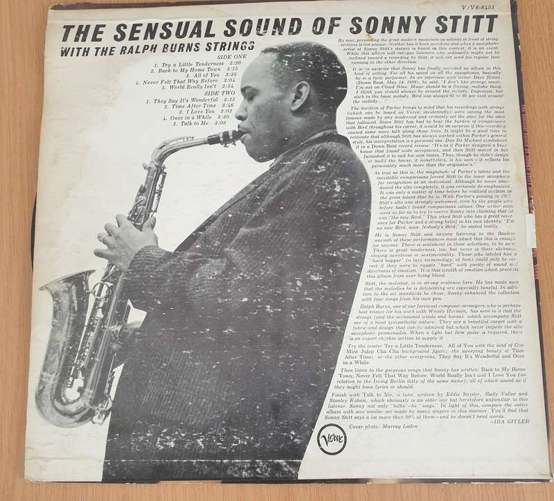 Sonny Stitt With The Ralph Burns Strings  The Sensual Sound Of Sonny Stitt - Vinyl LP Record -...