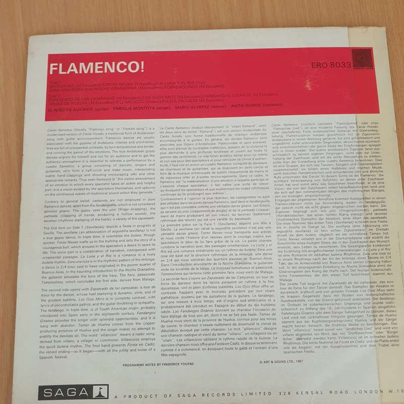 Flamenco! -El Niño De Alicante, Enrique Montoya, Anita Ramos  Vinyl LP Record - Very-Good+ Qu...