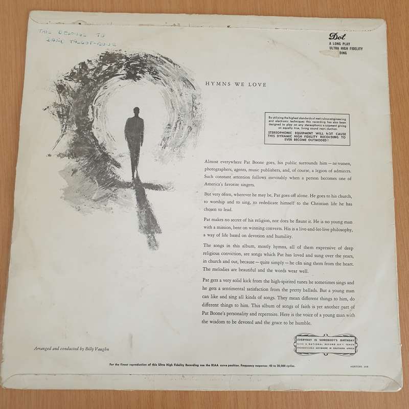 Pat Boone  Hymns We Love  - Vinyl LP Record - Very-Good Quality (VG)  (verry)