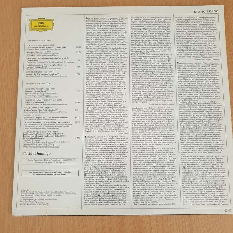 Placido Domingo  The Best Of Domingo  Vinyl LP Record - Very-Good+ Quality (VG+) (verygoodp...