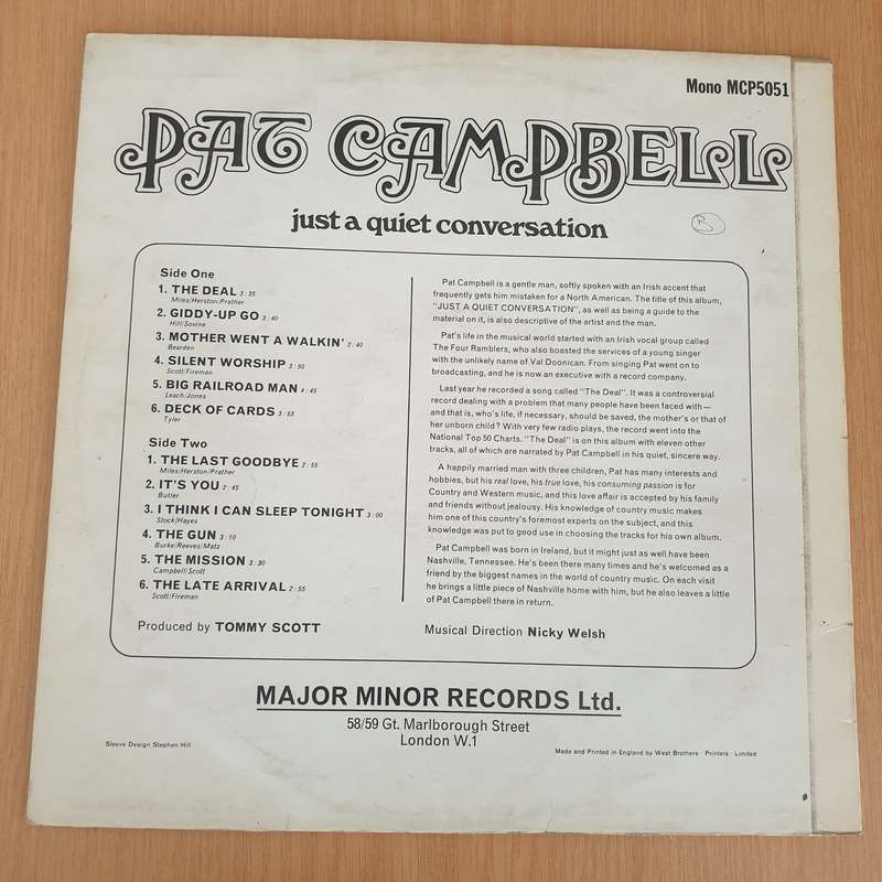 Pat Campbell  Just A Quiet Conversation  Vinyl LP Record - Very-Good+ Quality (VG+) (verygo...
