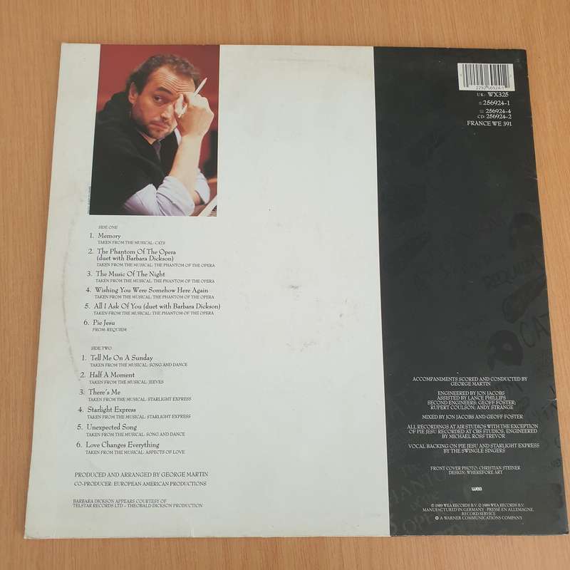 José Carreras  Sings Andrew Lloyd Webber  Vinyl LP Record (VG+)