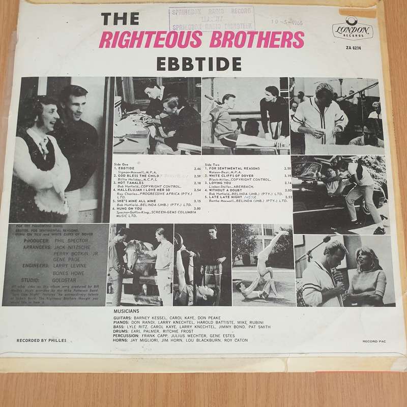 The Righteous Brothers  Ebbtide  Vinyl LP Record - Very-Good+ Quality (VG+) (verygoodplus)