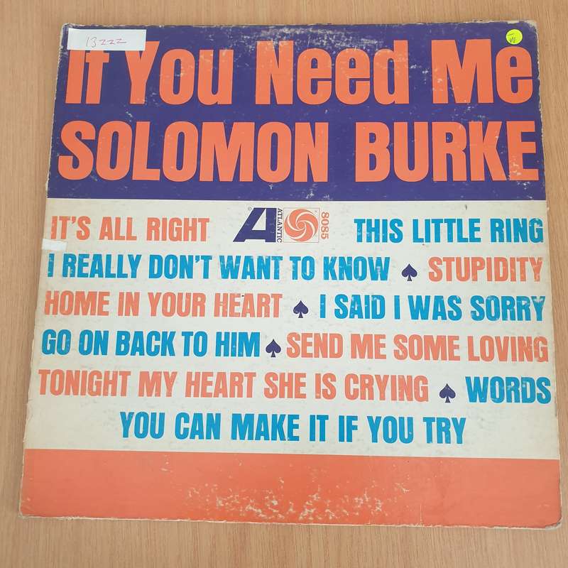 Solomon Burke  If You Need Me  Vinyl LP Record - Very-Good- Quality (VG-) (minus)
