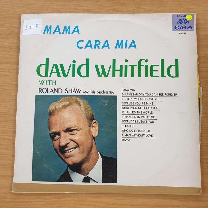 David Whitfield - Cara Mia  Vinyl LP Record - Very-Good+ Quality (VG+) (verygoodplus)