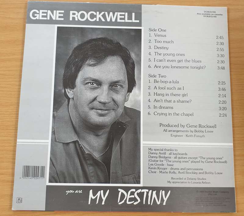 Gene Rockwell  You Are My Destiny (autographed)  Vinyl LP Record - Very-Good+ Quality (VG+)...