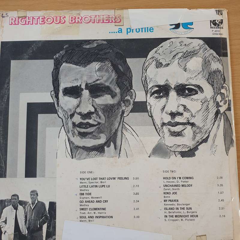 The Righteous Brothers - A Profile  Vinyl LP Record  (VG-)