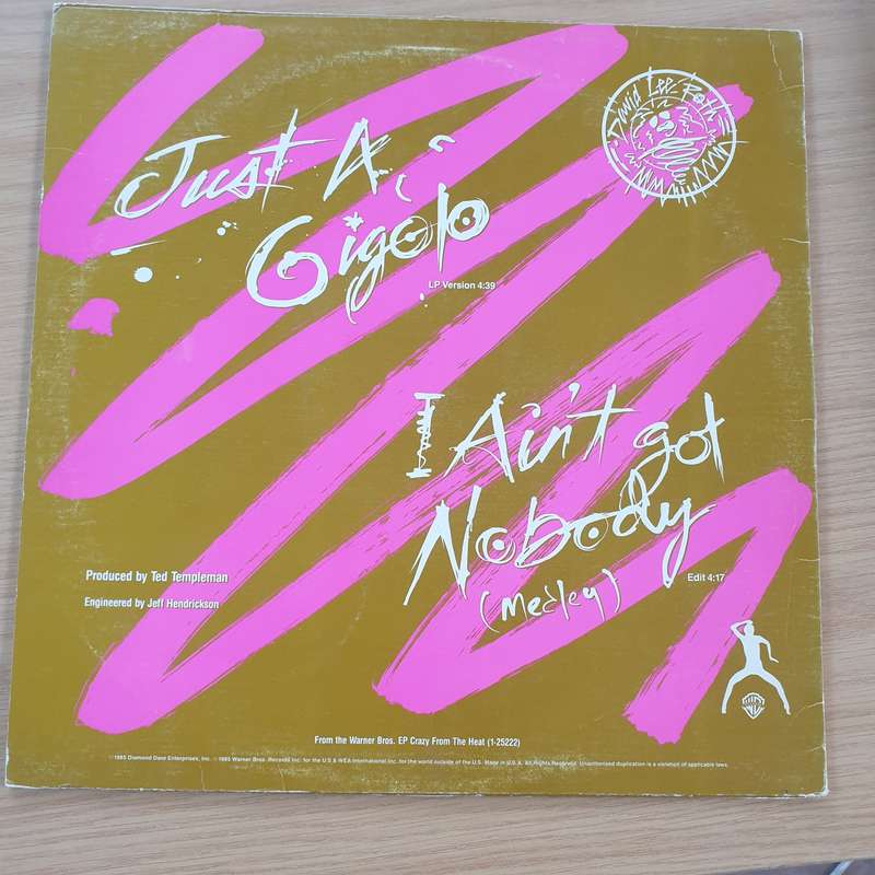 David Lee Roth  Just A Gigolo / I Ain't Got Nobody (Medley)  Vinyl LP Record - Very-Good+ Q...