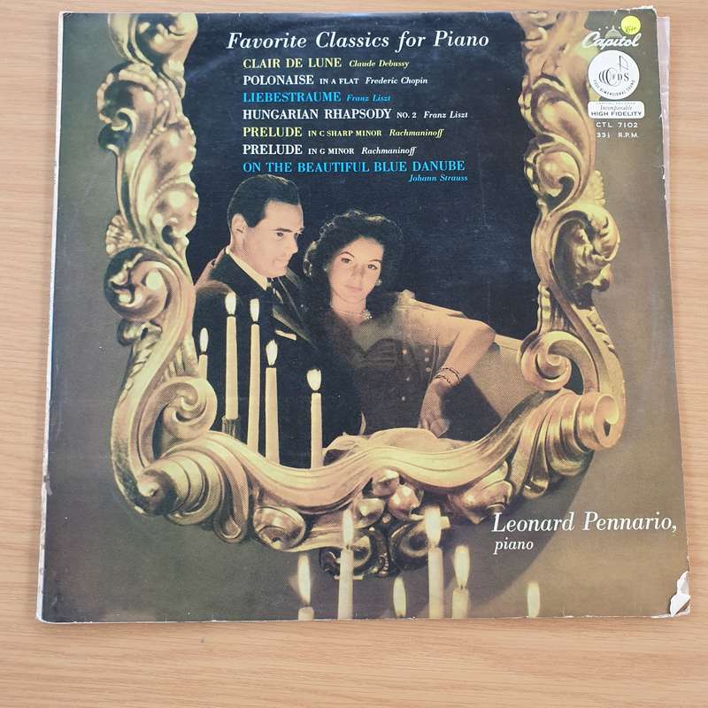 Leonard Pennario  Favorite Classics For Piano - Vinyl LP Record - Very-Good+ Quality (VG+) (ve...