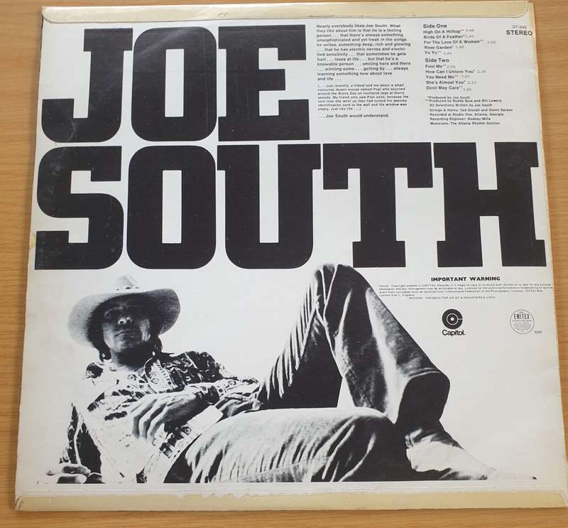 Joe South  Joe South - Vinyl LP Record - Very-Good+ Quality (VG+) (verygoodplus)