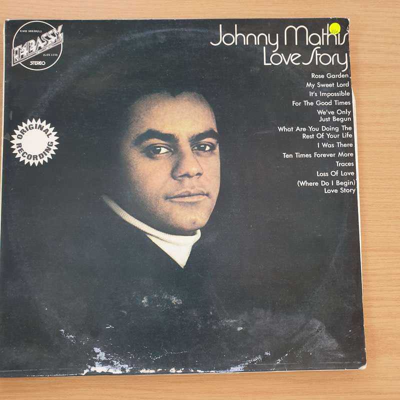 Johnny Mathis - Love Story - Vinyl LP Record - Very-Good+ Quality (VG+) (verygoodplus)