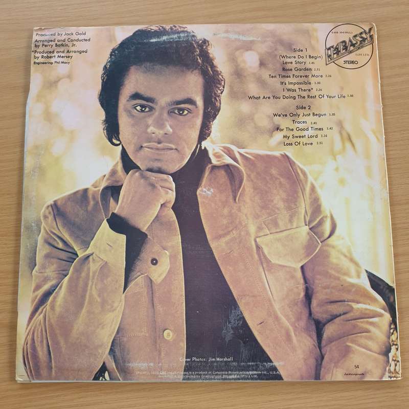 Johnny Mathis - Love Story - Vinyl LP Record - Very-Good+ Quality (VG+) (verygoodplus)