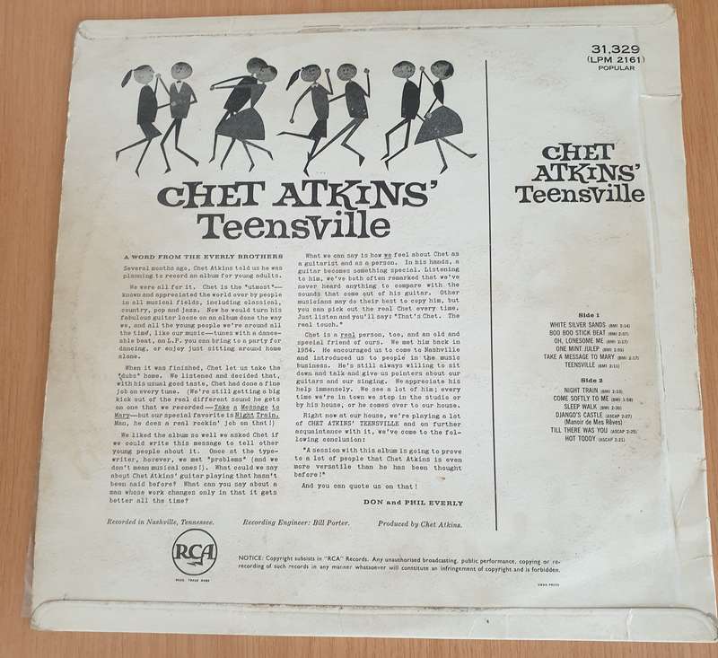 Chet Atkins  Chet Atkins' Teensville - Vinyl LP Record -  (G+)