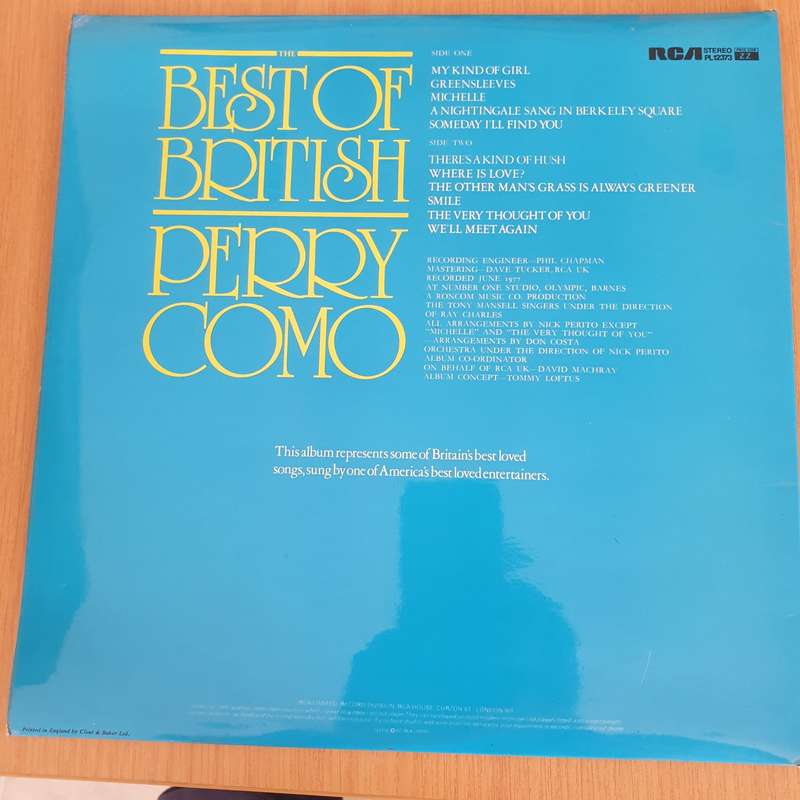 Perry Como  The Best Of British -  Vinyl LP Record (VG+)