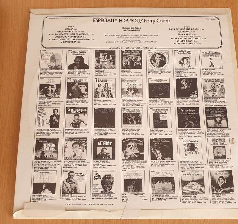 Perry Como  Especially For You  Vinyl LP Record  (VG-)