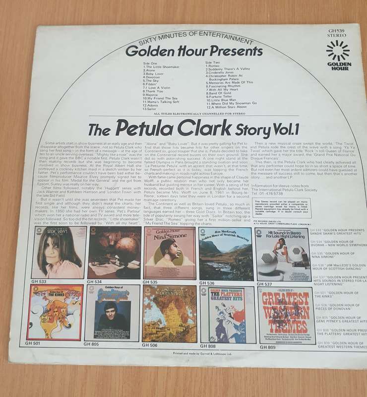 Petula Clark  Golden Hour Presents The Petula Clark Story Volume 1 - Vinyl LP Record (VG+)