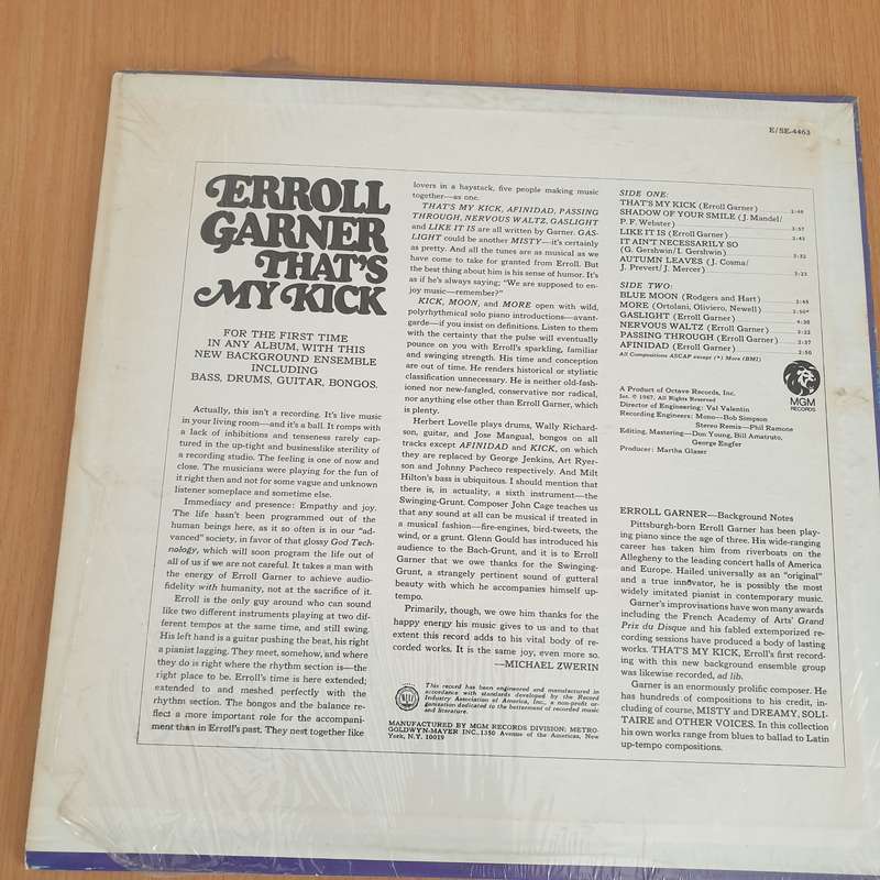 Erroll Garner  That's My Kick - Vinyl LP Record (VG+)