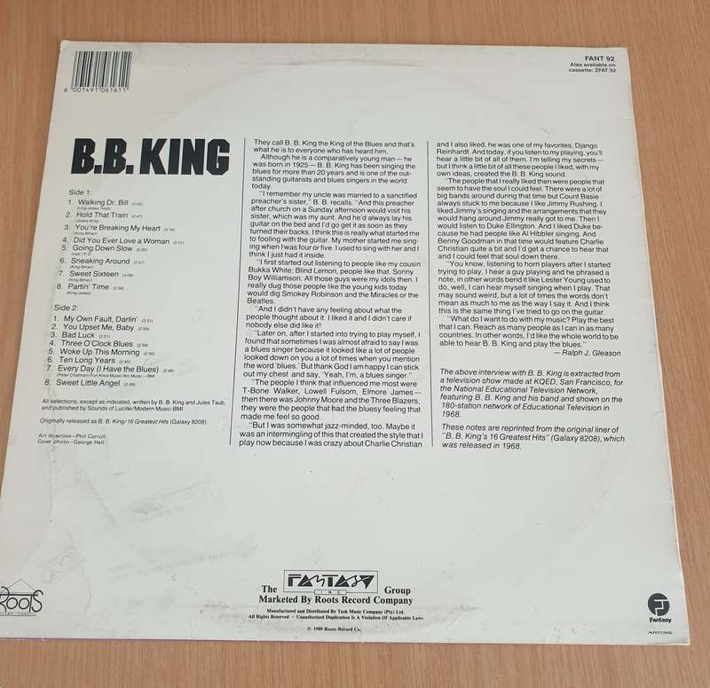 B.B. King  16 Original Big Hits - Vinyl LP Record (VG+)