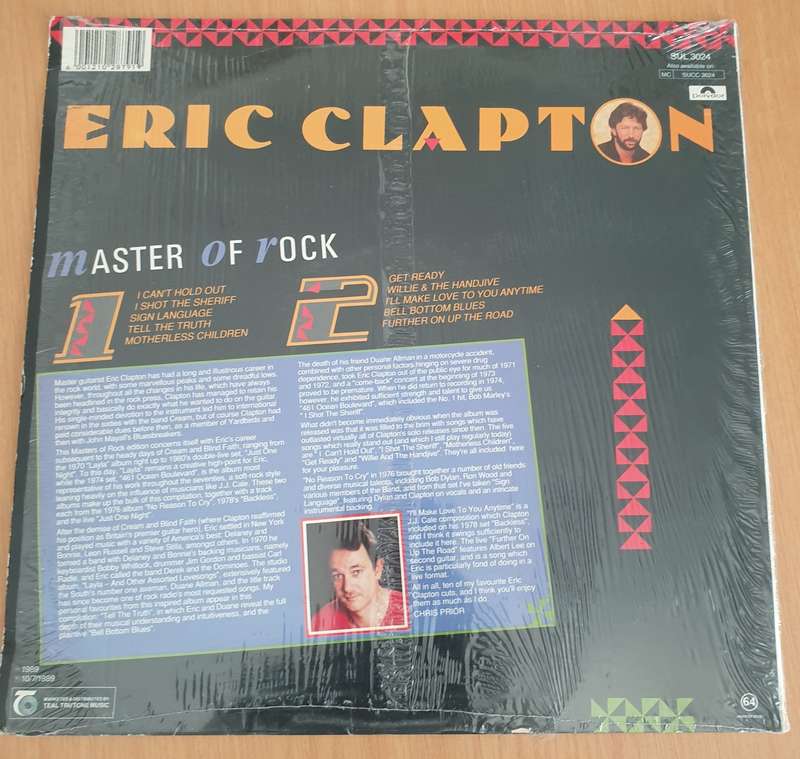 Eric Clapton  Master Of Rock - Vinyl LP Record - Very-Good+ Quality (VG+)