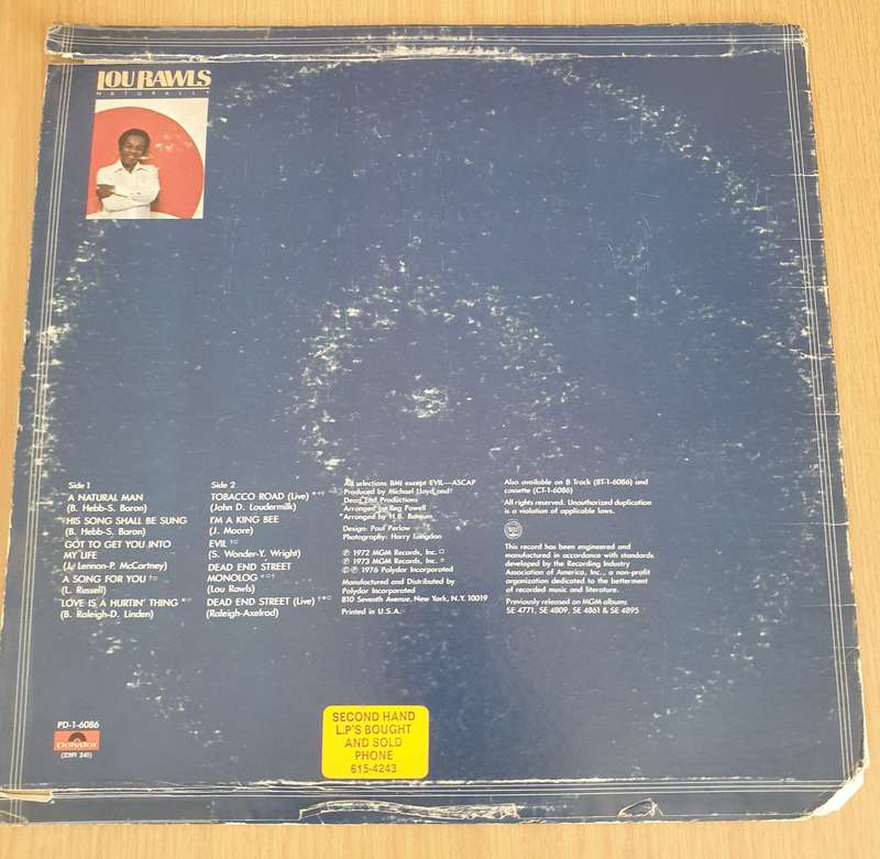 Lou Rawls  Naturally - Vinyl LP Record (VG+)