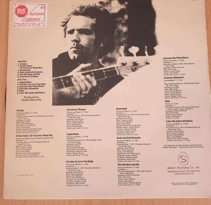 J.J. Cale  Okie    Vinyl LP Record  (VG-)