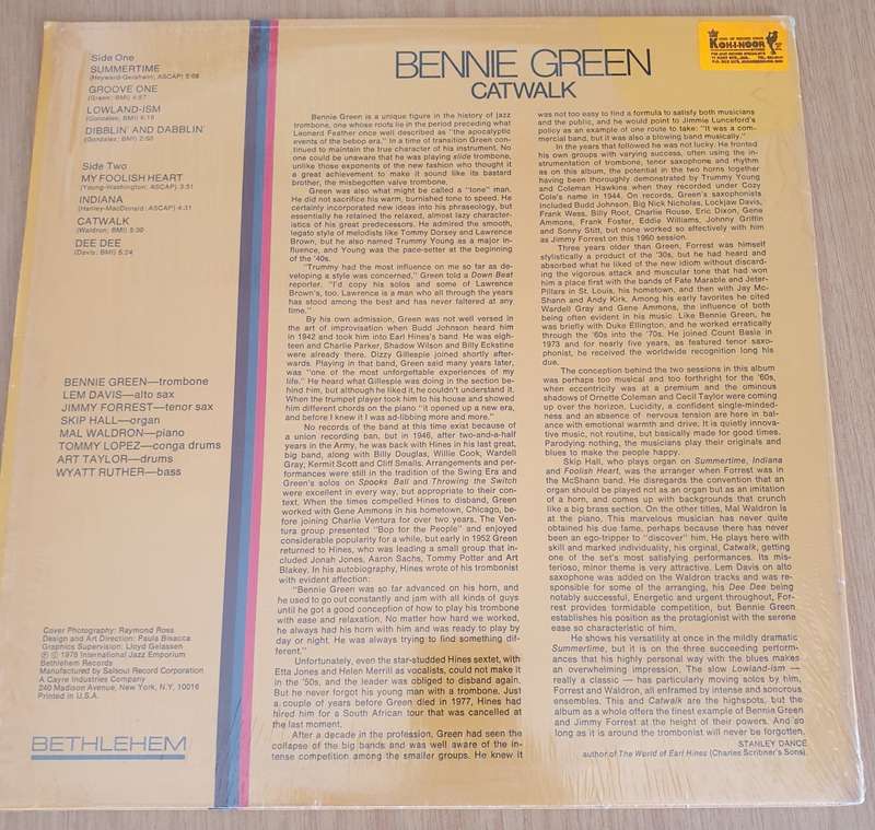 Bennie Green  Catwalk - Vinyl LP Record (VG+)