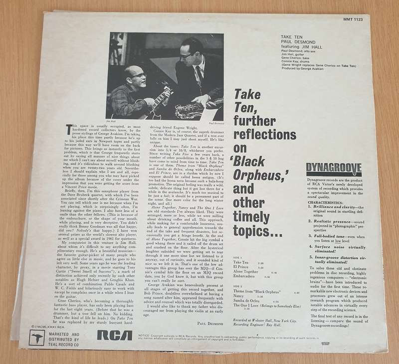 Paul Desmond  Take Ten (1123) - Vinyl LP Record (VG+)