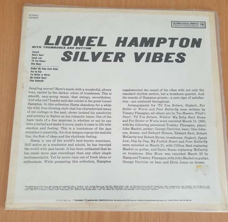 Lionel Hampton  Silver Vibes (With Trombones And Rhythm) - Vinyl LP Record (VG+)