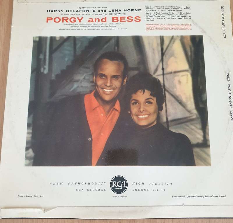 Lena Horne / Harry Belafonte  Porgy And Bess - Vinyl LP Record (VG+)