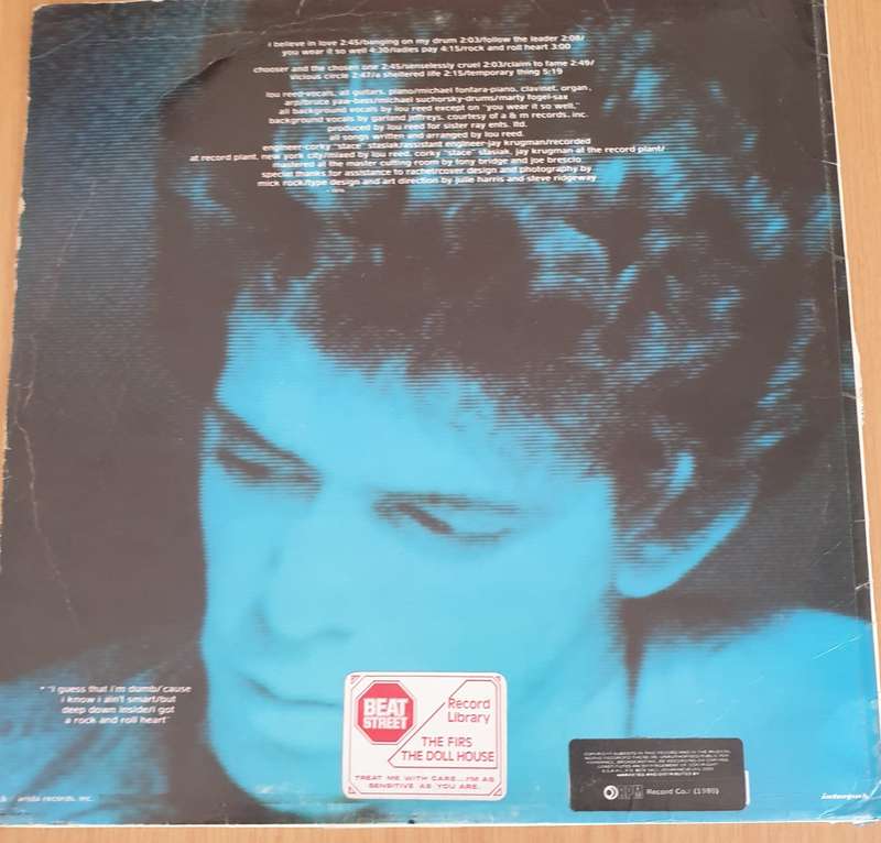 Lou Reed  Rock And Roll Heart - Vinyl LP Record (VG)