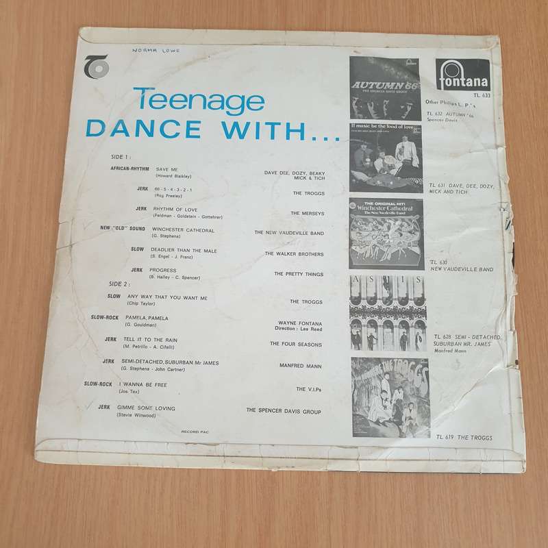 Teenage Dance With ...- Various Artists  Vinyl LP Record  (G+)