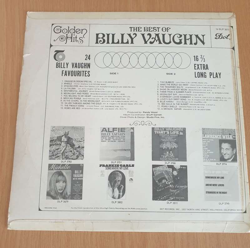 BillY Vaughn - The Best Of - 16 &2/3 RPM  Vinyl LP Record  (G+)