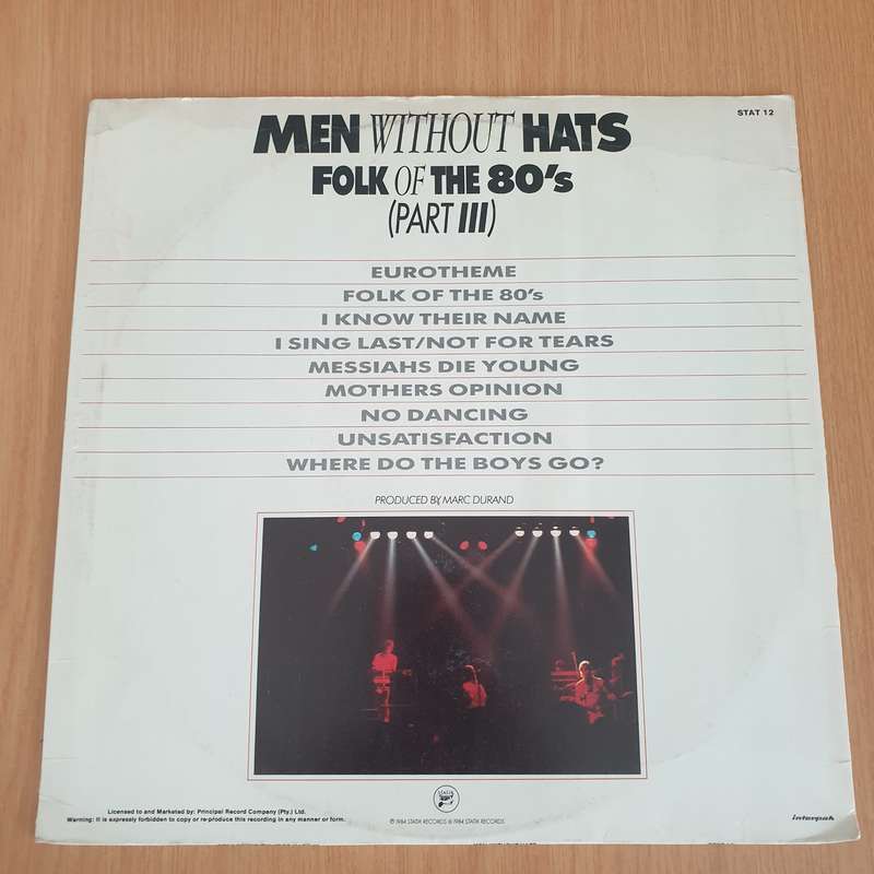 Men Without Hats  Folk Of The 80's (Part III) - Vinyl LP Record (VG+)