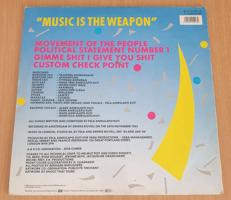 Fela Anikulapo Kuti, Egypt 80  Live In Amsterdam - Vinyl LP Record (VG+)