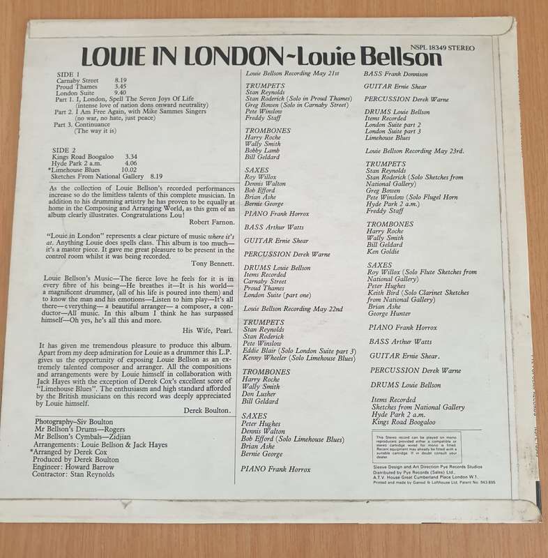Louis Bellson  Louie In London - Vinyl LP Record (VG+)
