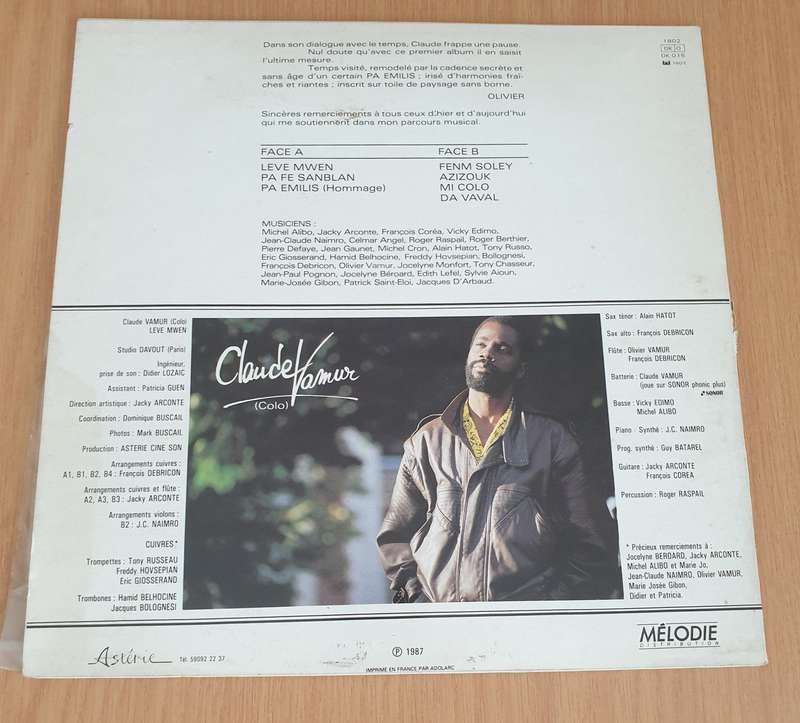 Claude Vamur (Colo)  Leve Mwen - Vinyl LP Record (VG+)