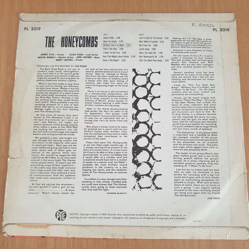 The Honeycombs  The Honeycombs   Vinyl LP Record  (VG-)