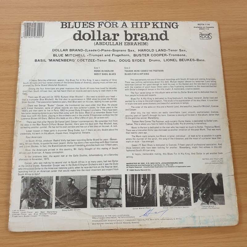 Dollar Brand  Blues For A Hip King  Vinyl LP Record  (G+)