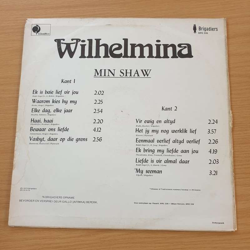 Wilhelmina  Min Shaw - Vinyl LP Record  (G+)