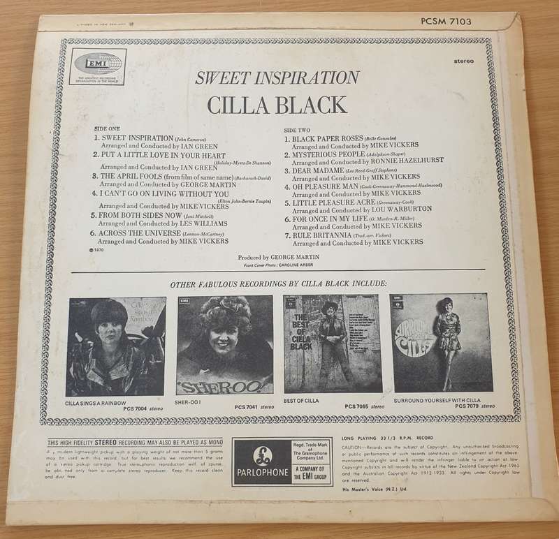 Cilla Black  Sweet Inspiration - Vinyl LP Record (VG+)