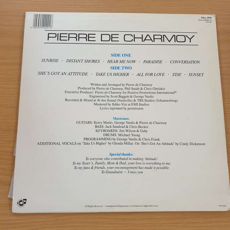 Pierre De Charmoy - Attitude- Vinyl LP Record  (VG+)
