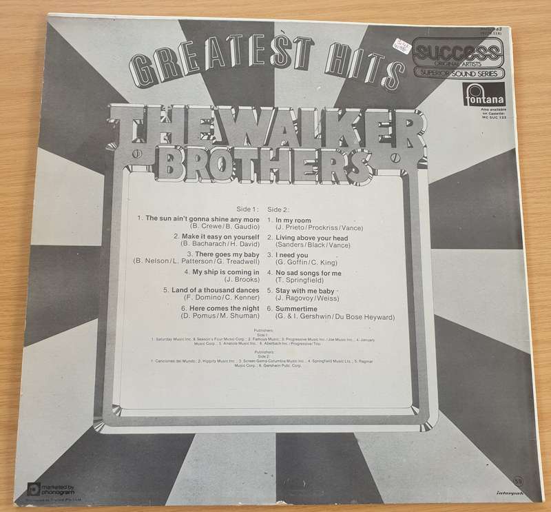The Walker Brothers  Greatest Hits - Vinyl LP Record  (VG+)