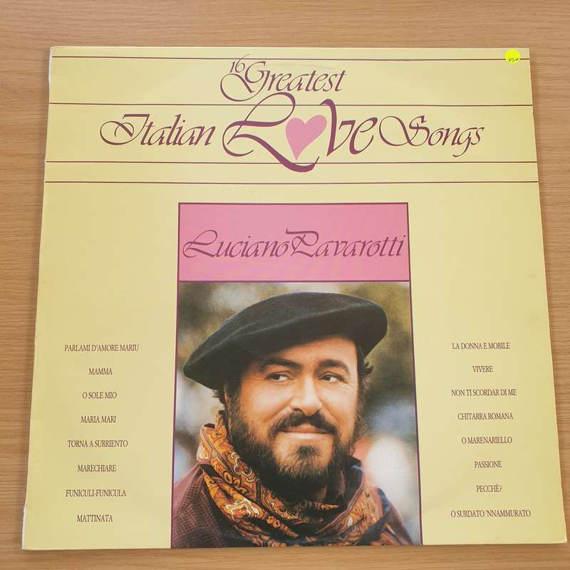 Luciano Pavarotti  16 Greatest Italian Love Songs - Vinyl LP Record  (VG+)