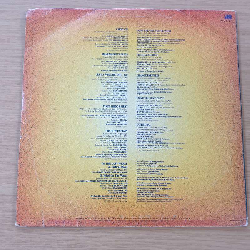 Crosby, Stills & Nash  Replay - Vinyl LP Record  (VG+)