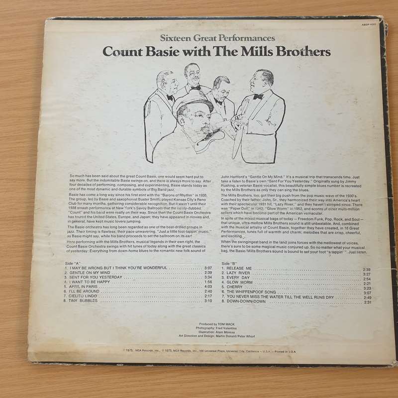 Count Basie With The Mills Brothers  Sixteen Great Performances  Vinyl LP Record  (VG-)