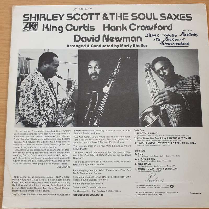 Shirley Scott & The Soul Saxes  Shirley Scott & The Soul Saxes - Vinyl LP Record  (VG+)