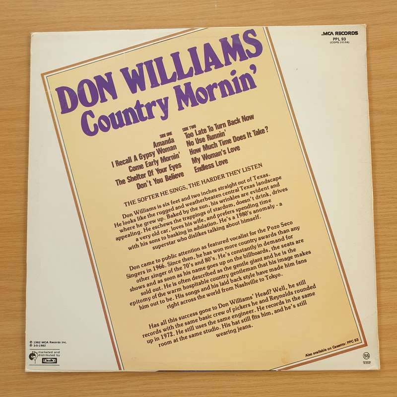 Don Williams  Country Mornin'  Vinyl LP Record  (VG+)